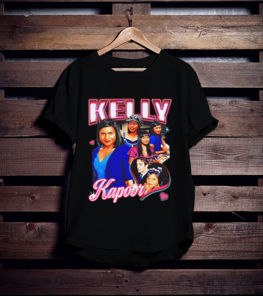 Kelly Kapoor 90s Bootleg Style With Hearts And Character Collage T-Shirt