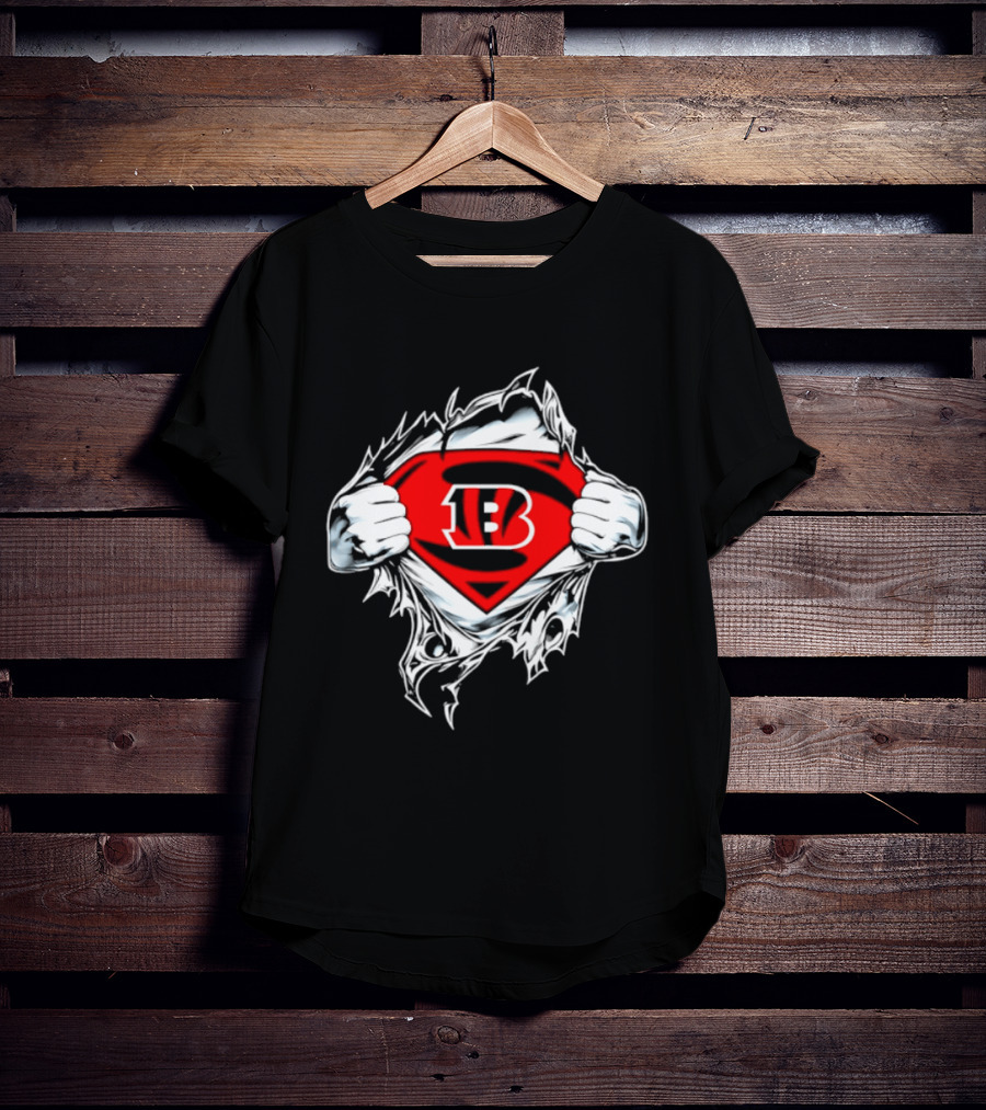 Cincinnati Bengals 13 Superman Symbol Football T-Shirt