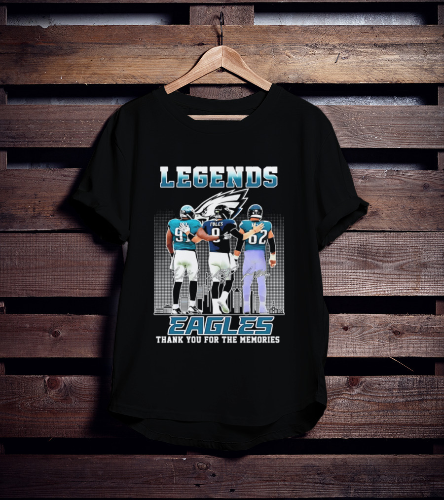 Eagles Legends Cox Foles Kelce Thank You For The Memories T-Shirt