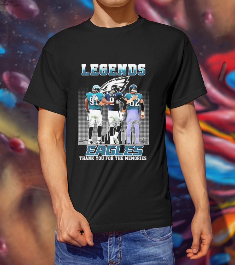 Eagles Legends Cox Foles Kelce Thank You For The Memories T-Shirt