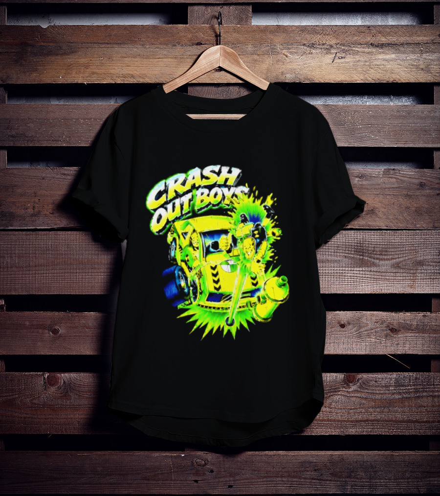 Crash Out Boys Neon Green Punk Streetwear Sludge T-Shirt