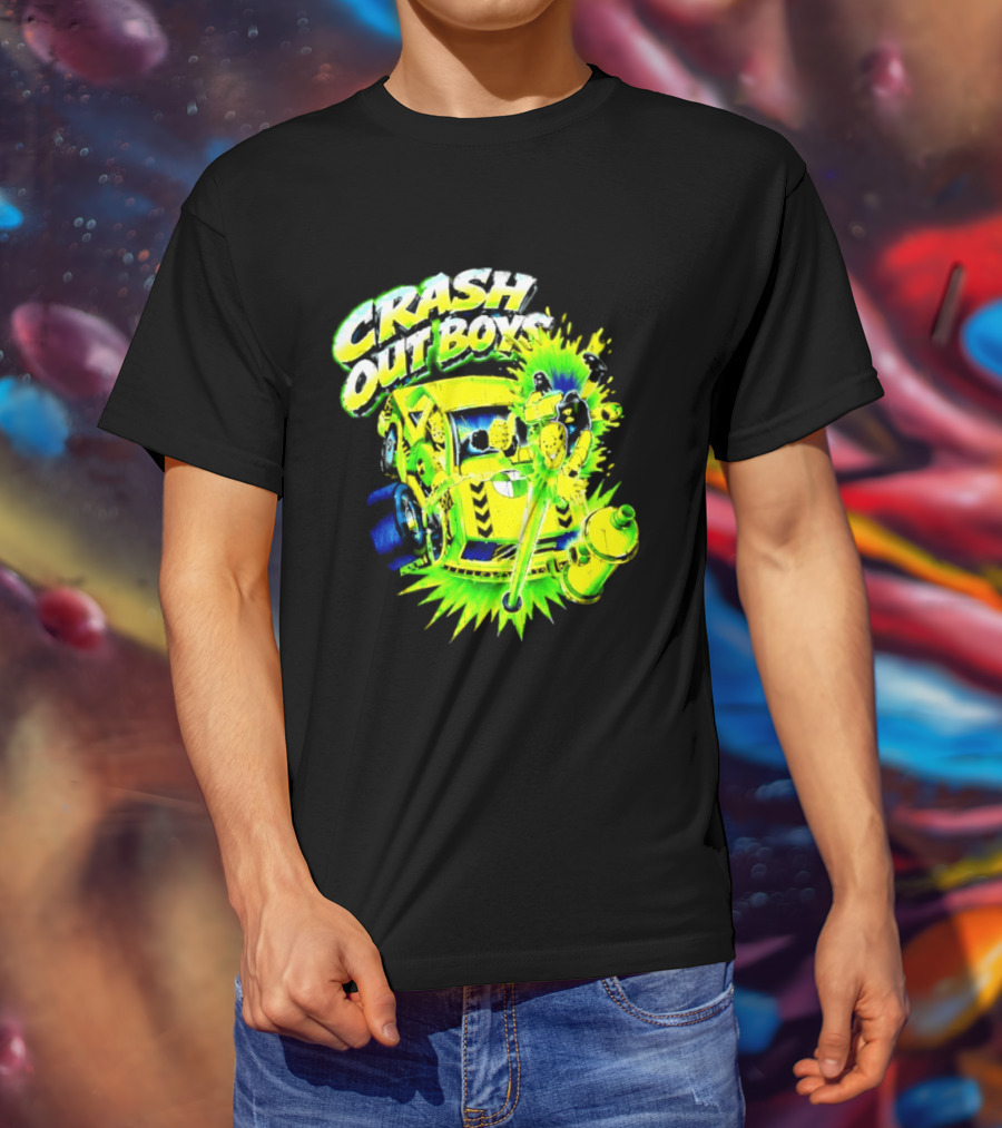 Crash Out Boys Neon Green Punk Streetwear Sludge T-Shirt