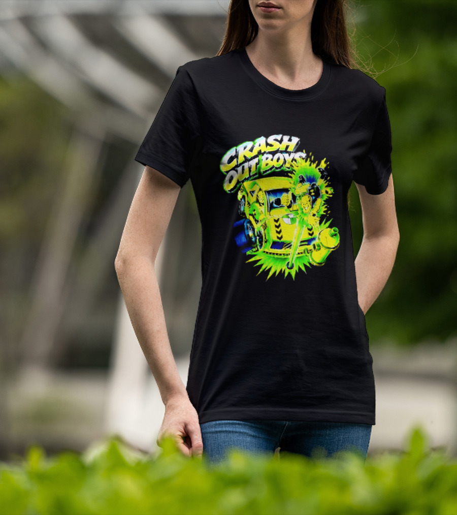 Crash Out Boys Neon Green Punk Streetwear Sludge T-Shirt