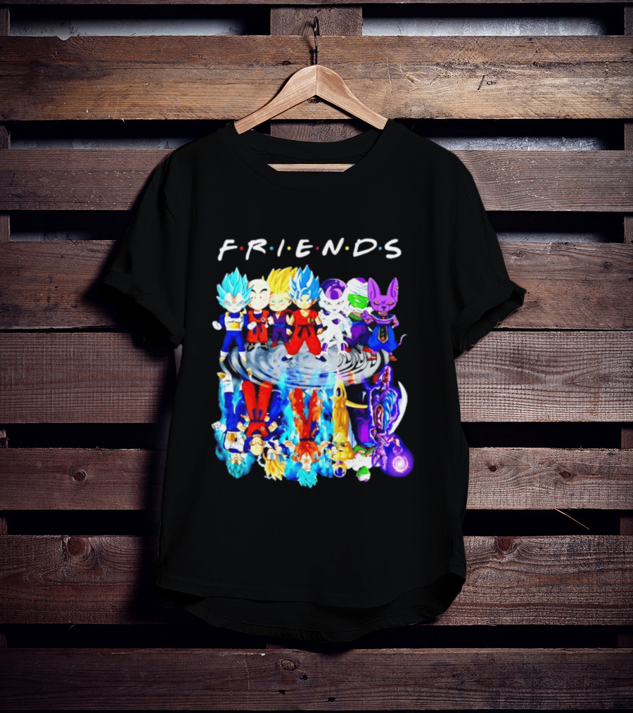 FRIENDS Dragon Ball Z Characters Goku Vegeta Piccolo Frieza Beerus T-Shirt