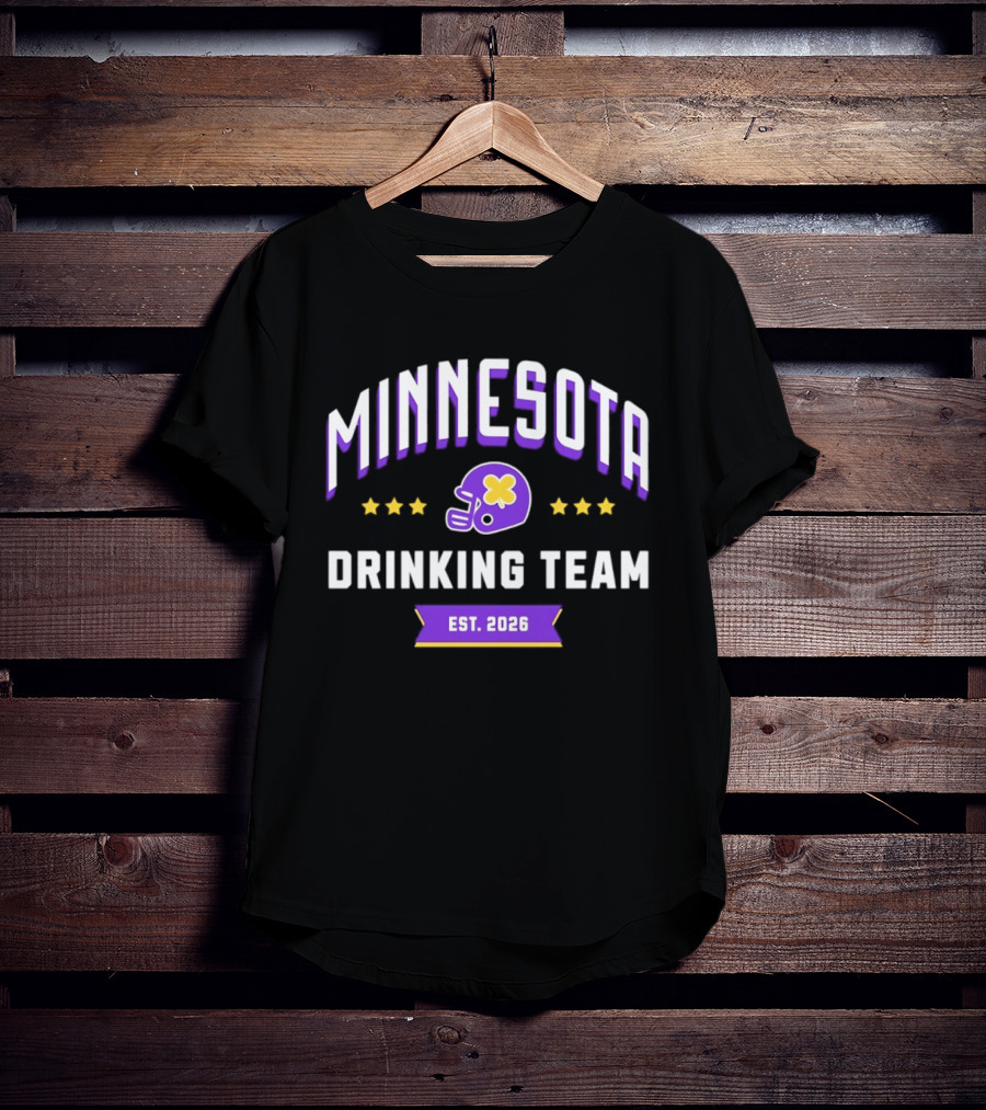 Minnesota Drinking Team Est 2026 Football Helmet Party Fun T-Shirt