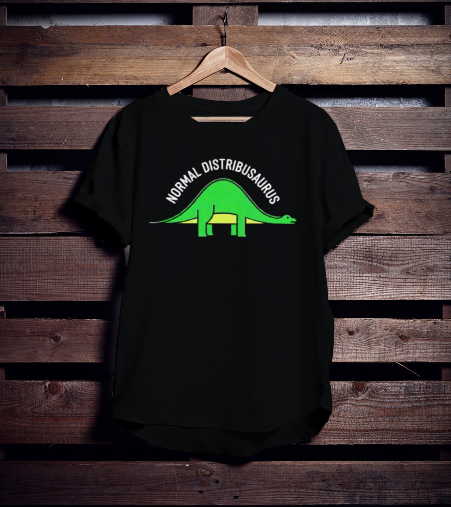 Normal Distribusaurus Dinosaur Statistics T-Shirt