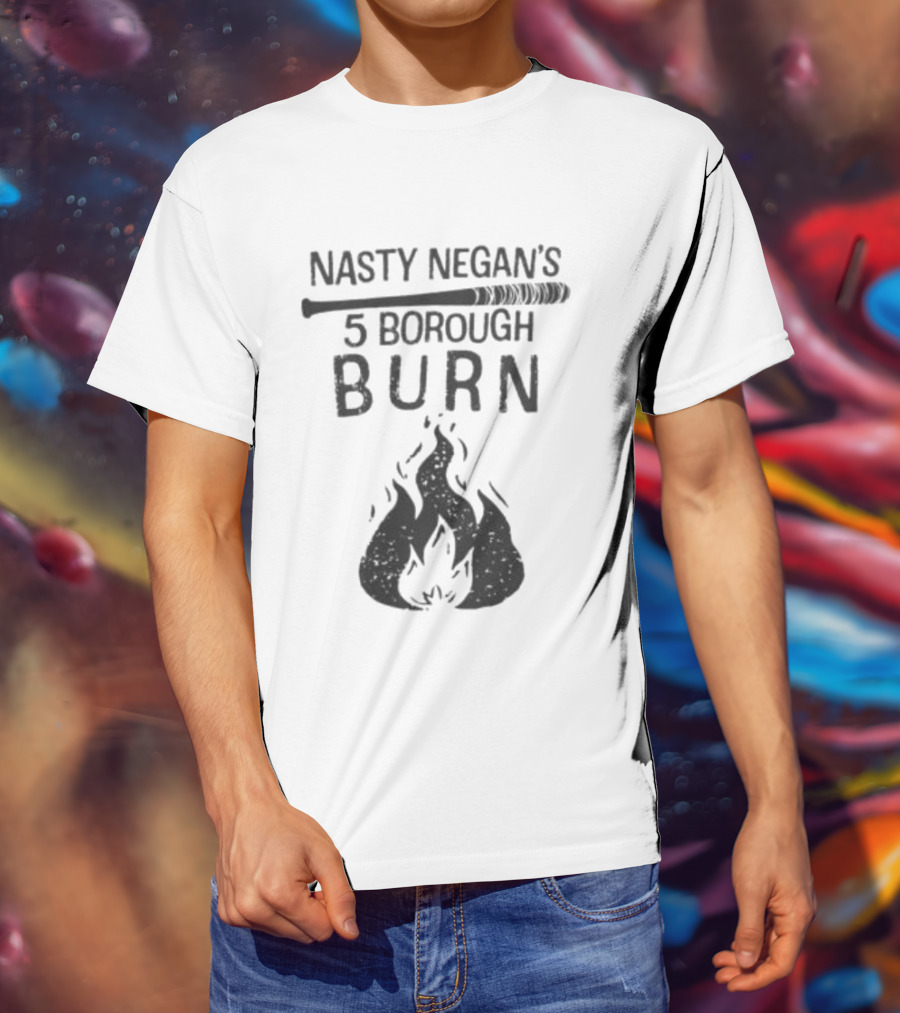 Nasty Negan's 5 Borough Burn Bat And Flame T-Shirt