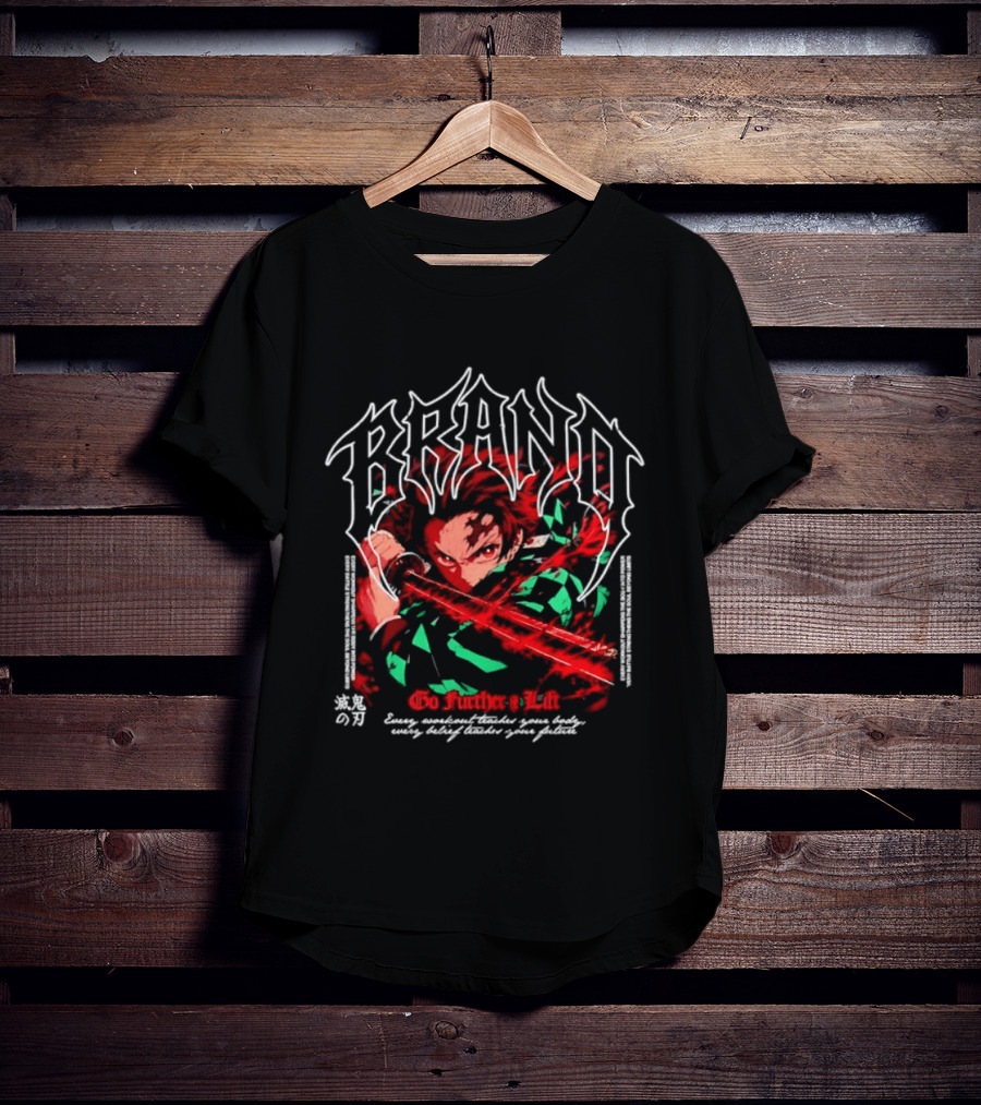 Tanjiro Kamado Demon Slayer Go Further And Lift Anime Manga Heroic Journey T-Shirt