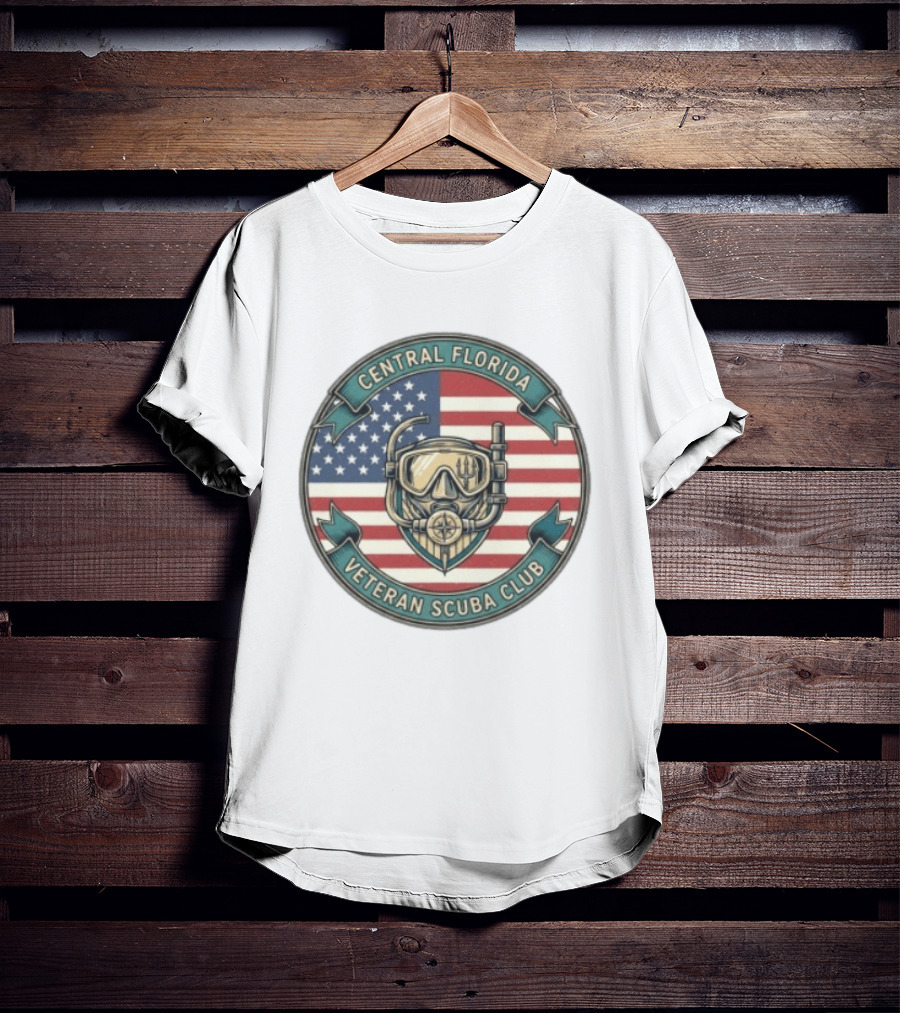 Central Florida Veteran Scuba Club American Flag Dive Mask T-Shirt