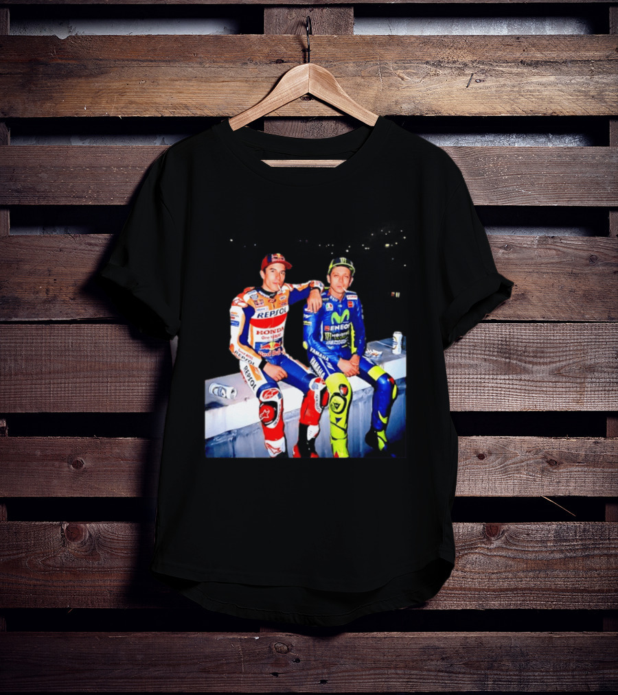 Valentino Rossi Marc Marquez MotoGP Repsol Yamaha Smoking Beer T-Shirt