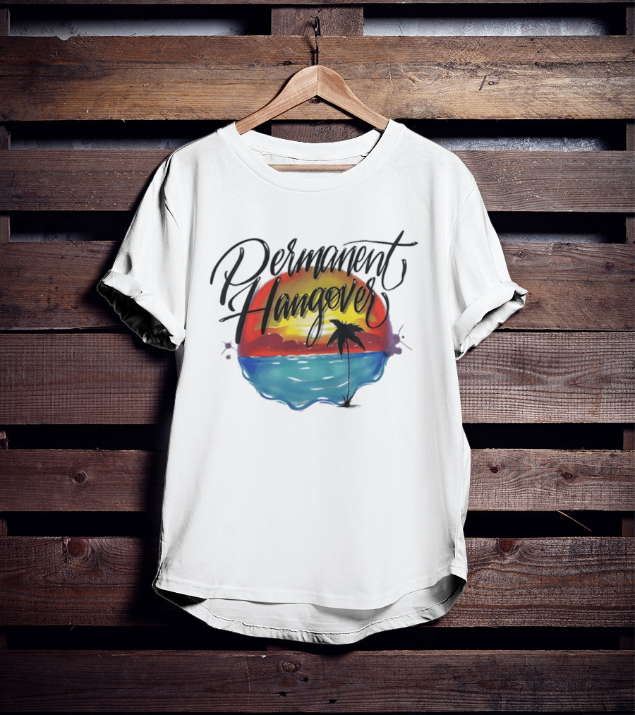 Permanent Hangover Sunset Palm 90s Bootleg Airbrush T-Shirt