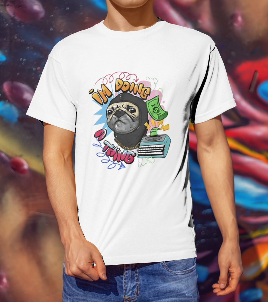 Roodabeguh Im Doing A Thing Funny Sloth In With Money And Typewriter T-Shirt