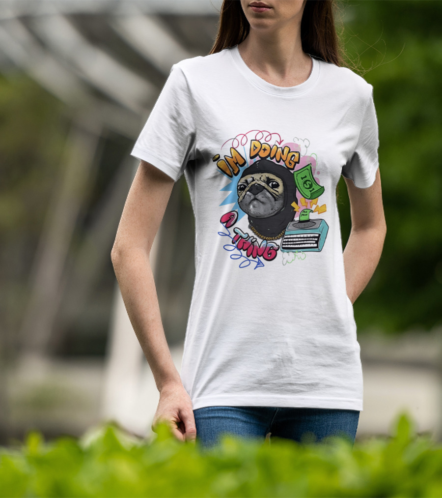 Roodabeguh Im Doing A Thing Funny Sloth In With Money And Typewriter T-Shirt