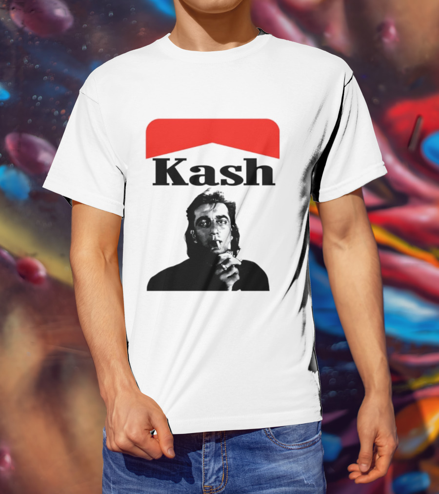 Kash Sanjay Dutt Smoking Iconic Red V Shape T-Shirt