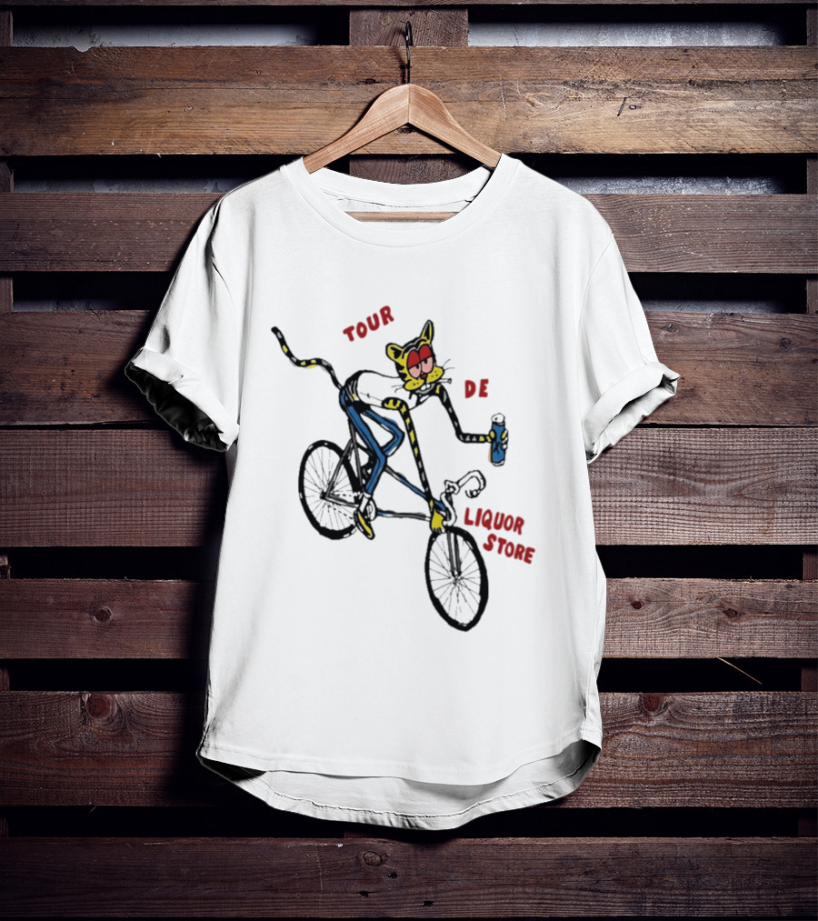 Tour De Liquor Store Cat Bicycle Cycling T-Shirt