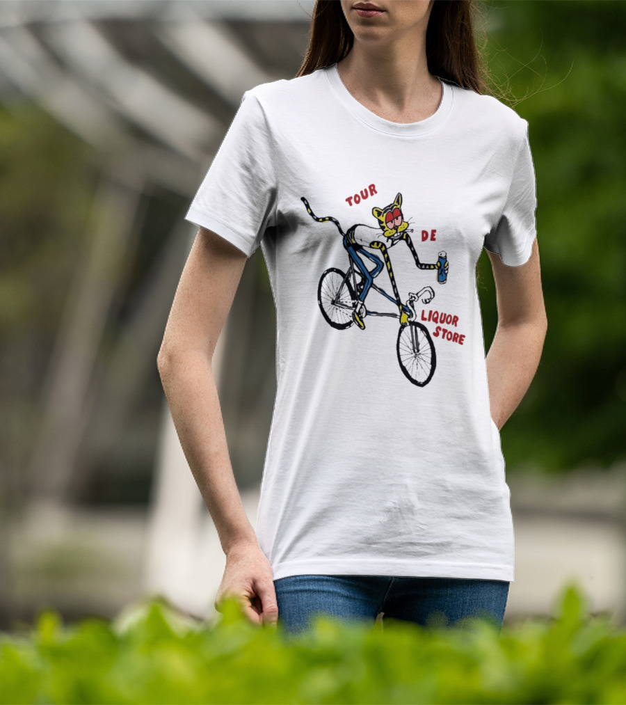 Tour De Liquor Store Cat Bicycle Cycling T-Shirt