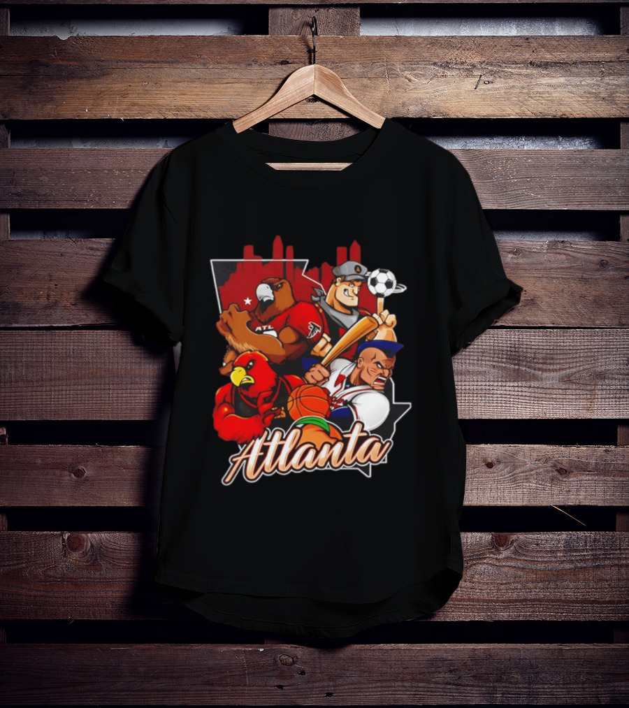 Atlanta Falcons Hawks Braves United Georgia Sports Teams Characters T-Shirt
