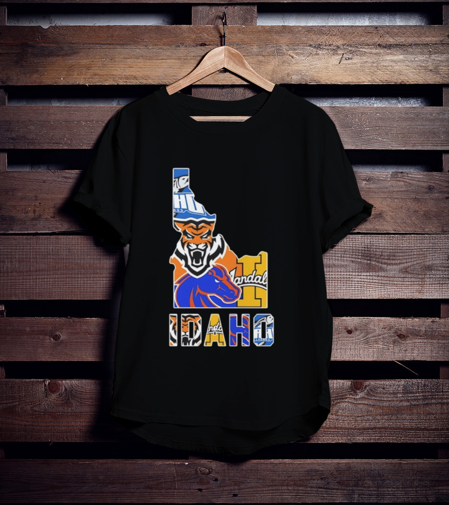 Idaho State Bengals Boise State Broncos Vandals Map Collage 2026 T-Shirt