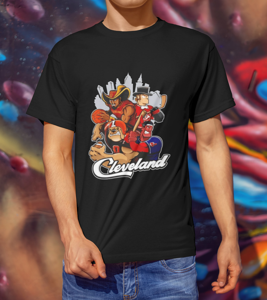 Cleveland Sports Teams Skyline Mashup 2026 T-Shirt