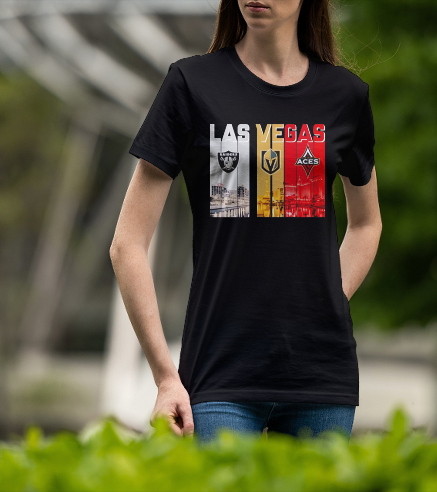 Las Vegas Raiders Golden Knights Aces Skyline T-Shirt