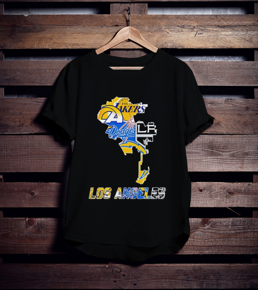 Los Angeles Lakers Dodgers Rams Chargers Kings Map Season 2026 T-Shirt