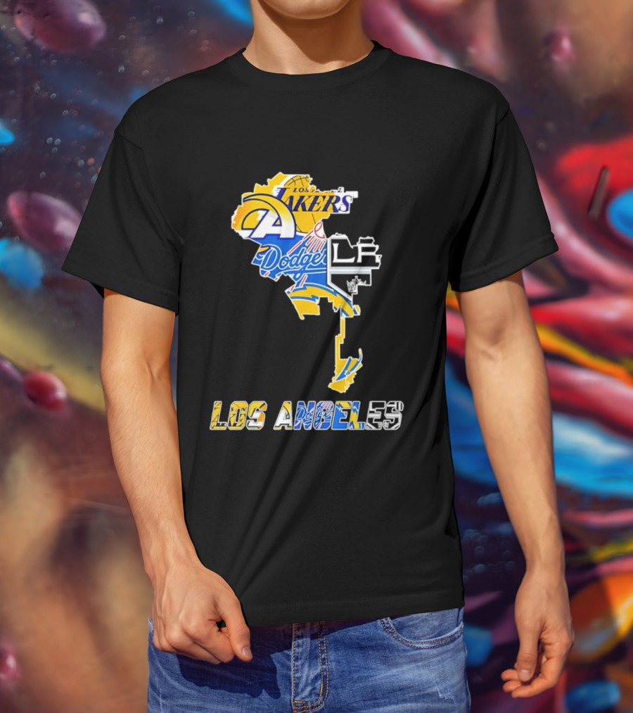 Los Angeles Lakers Dodgers Rams Chargers Kings Map Season 2026 T-Shirt