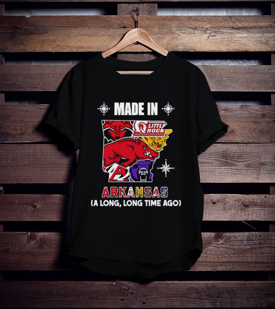 Made In Arkansas Little Rock Map A Long Long Time Ago T-Shirt