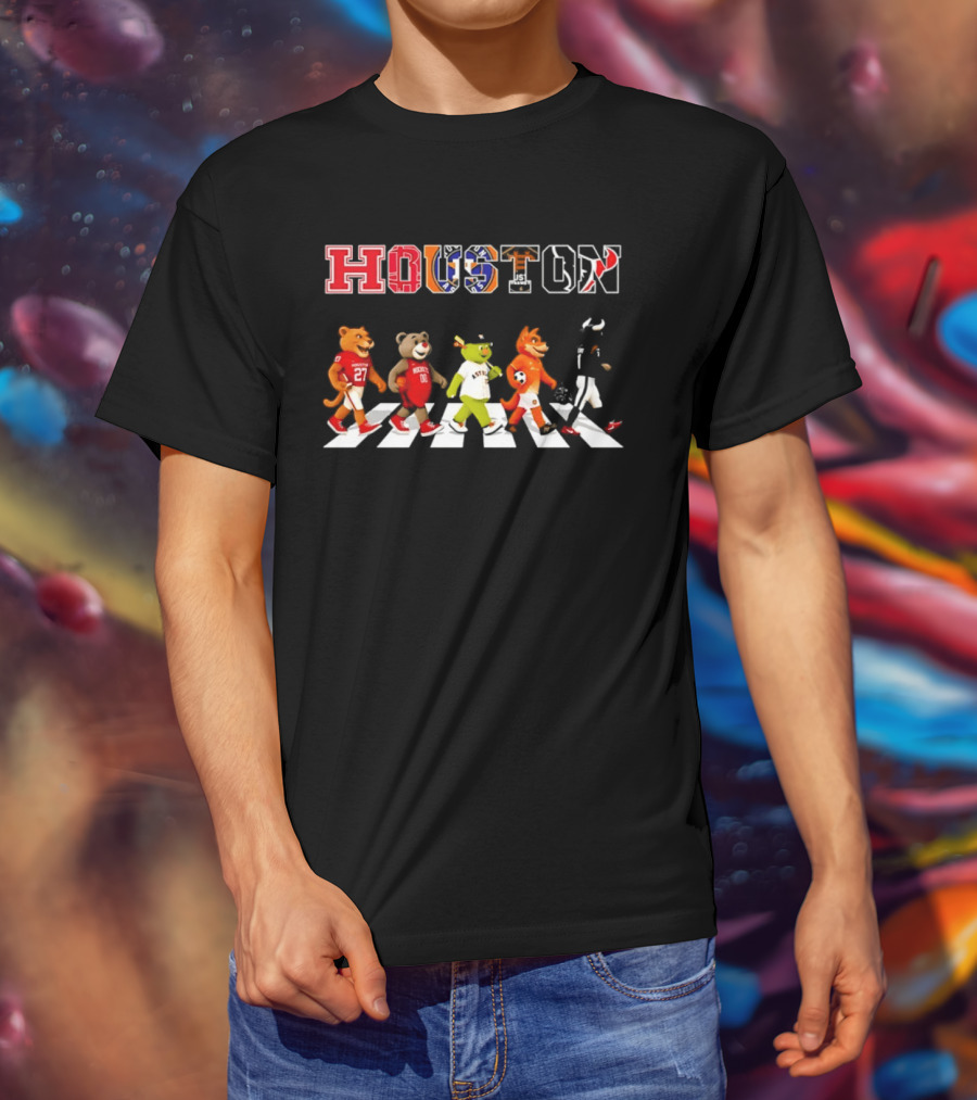 Houston Team Mascots Abbey Road Walk Season 2026 Sports T-Shirt