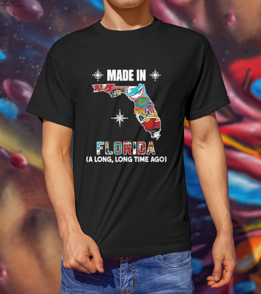 Made In Florida Map A Long Long Time Ago Florida Football Teams T-Shirt