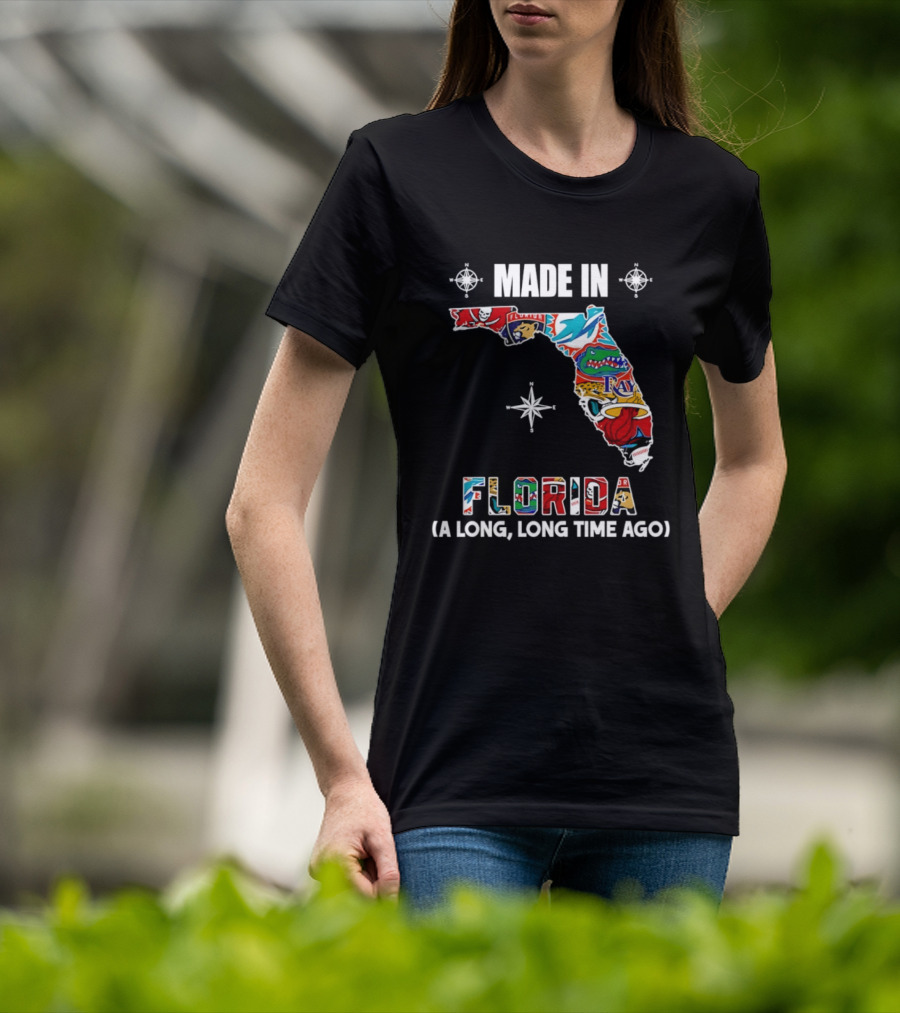 Made In Florida Map A Long Long Time Ago Florida Football Teams T-Shirt