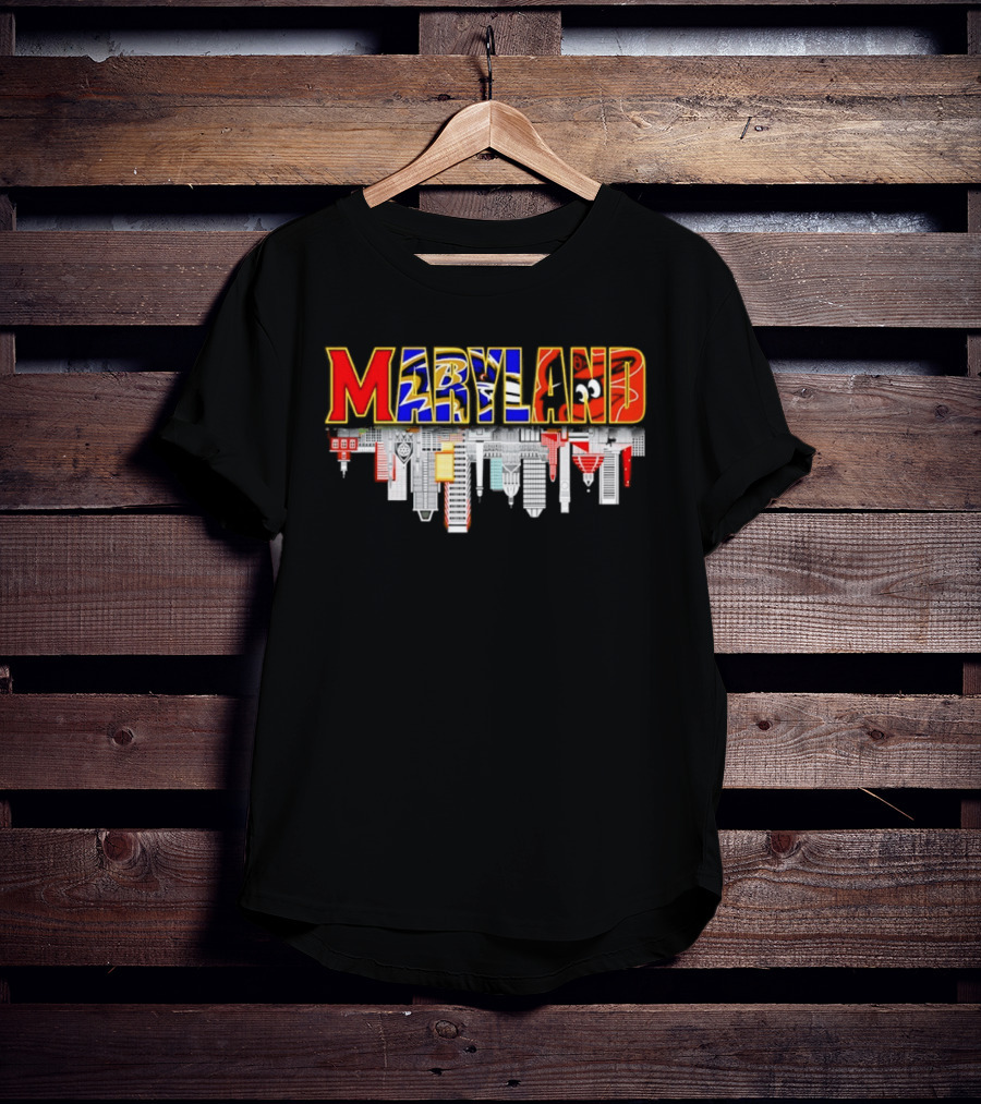 Maryland Sports Team City Skyline 2026 Urban Skyscraper Scene T-Shirt