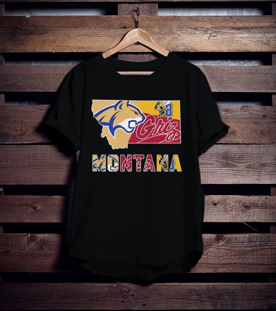 Montana Bobcats Griz 2026 College Football Map T-Shirt