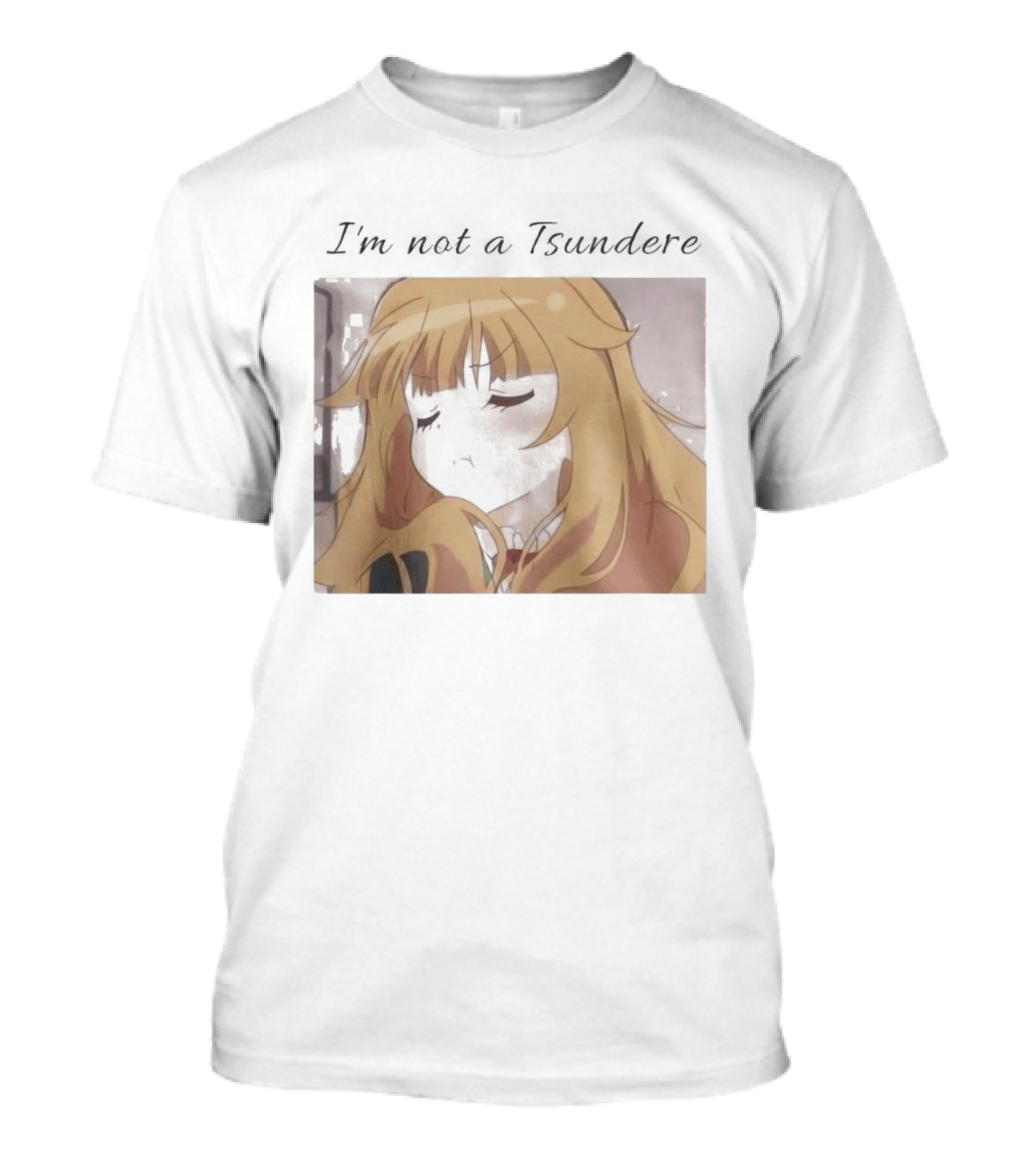 I'm Not A Tsundere Anime Expression Blonde Hair T-Shirt
