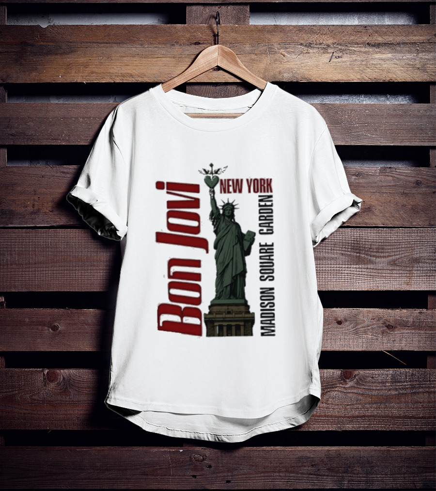 Bon Jovi Statue Of Liberty New York Madison Square Garden T-Shirt