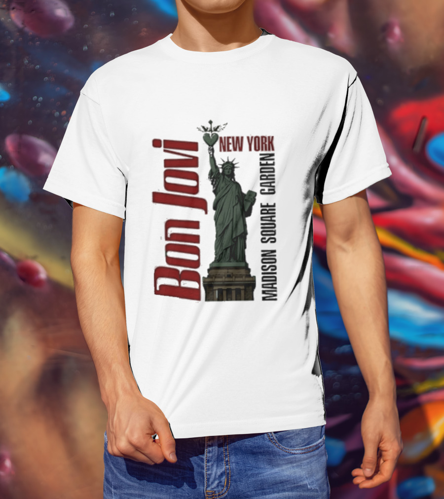 Bon Jovi Statue Of Liberty New York Madison Square Garden T-Shirt