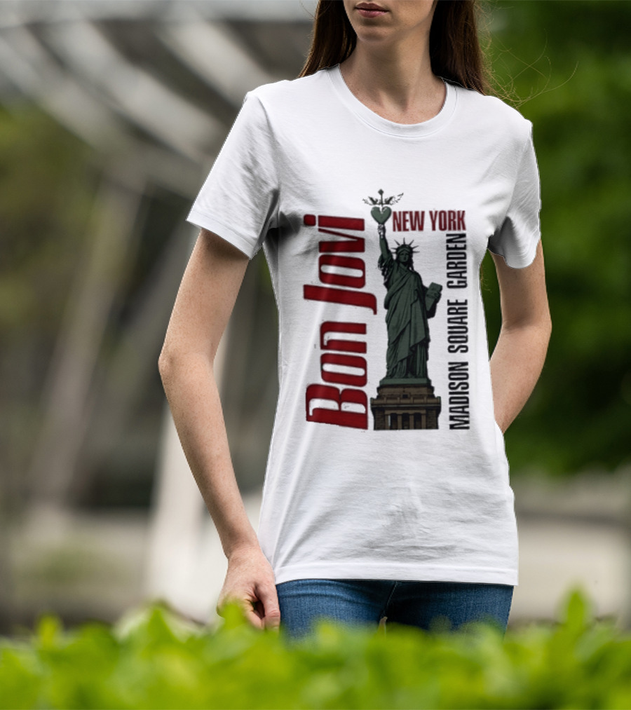 Bon Jovi Statue Of Liberty New York Madison Square Garden T-Shirt