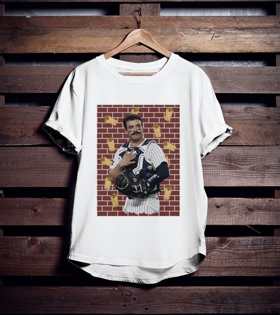 Yankees Austin Wells Catcher With Brick Wall And Burrito T-Shirt