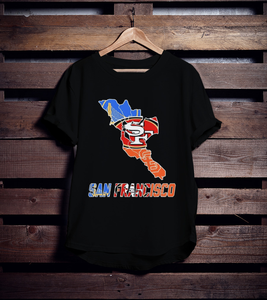 San Francisco State Map Golden State Warriors 49ers 2026 T-Shirt