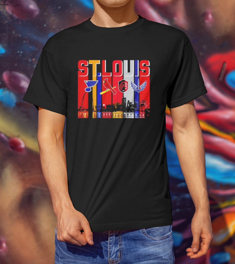 St Louis City Blues Cardinals BattleHawks Skyline Season 2026 T-Shirt