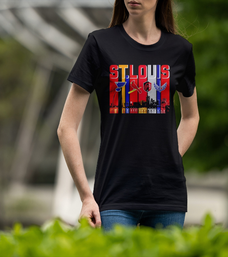 St Louis City Blues Cardinals BattleHawks Skyline Season 2026 T-Shirt