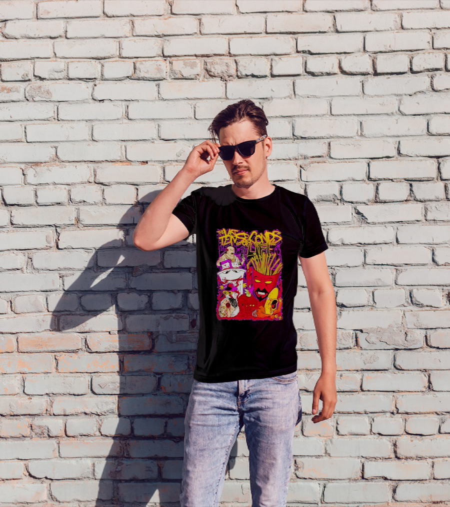 The Last Ten Seconds Of Life Aqua Teen Hunger Force Characters Frylock Master Shake Meatwad Carl T-Shirt