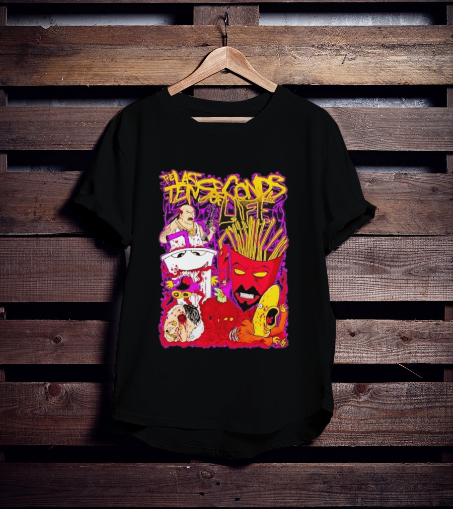 The Last Ten Seconds Of Life Aqua Teen Hunger Force Characters Frylock Master Shake Meatwad Carl T-Shirt