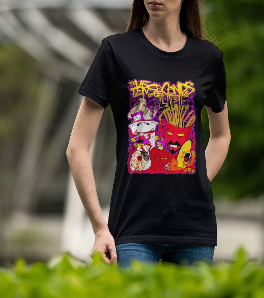The Last Ten Seconds Of Life Aqua Teen Hunger Force Characters Frylock Master Shake Meatwad Carl T-Shirt
