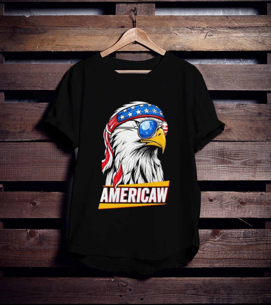 Bald Eagle Americaw Bandana American Flag USA T-Shirt