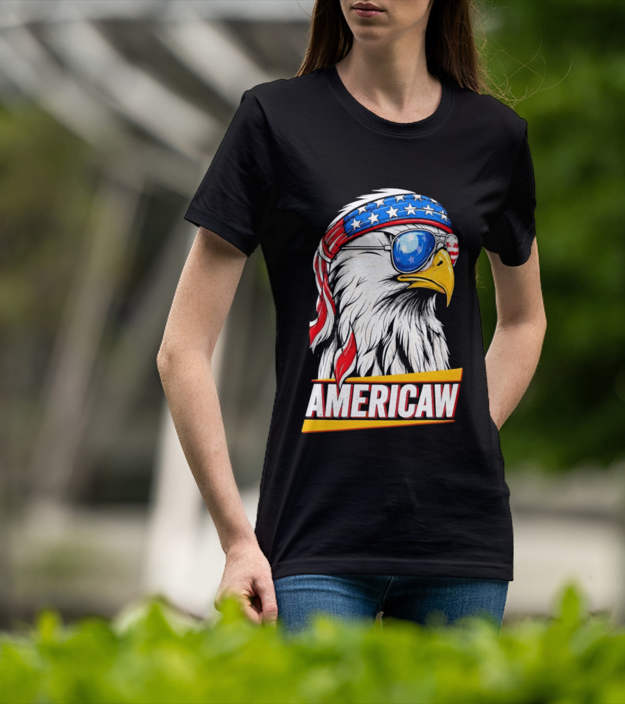 Bald Eagle Americaw Bandana American Flag USA T-Shirt