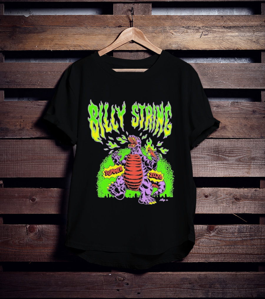 Billy Strings Summer 2026 Terrible Lizard Monster Concert Tour Neon Comic T-Shirt