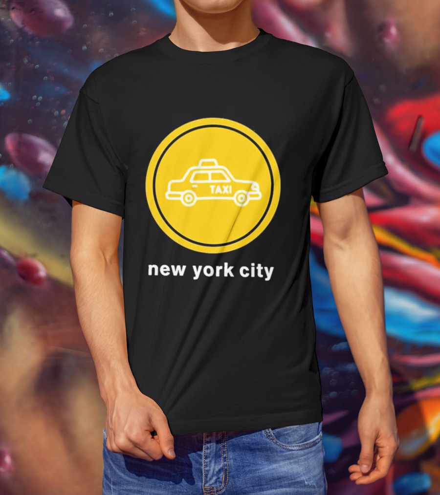 New York City Taxi Cab Blink 182 Iconic Yellow Circle T-Shirt