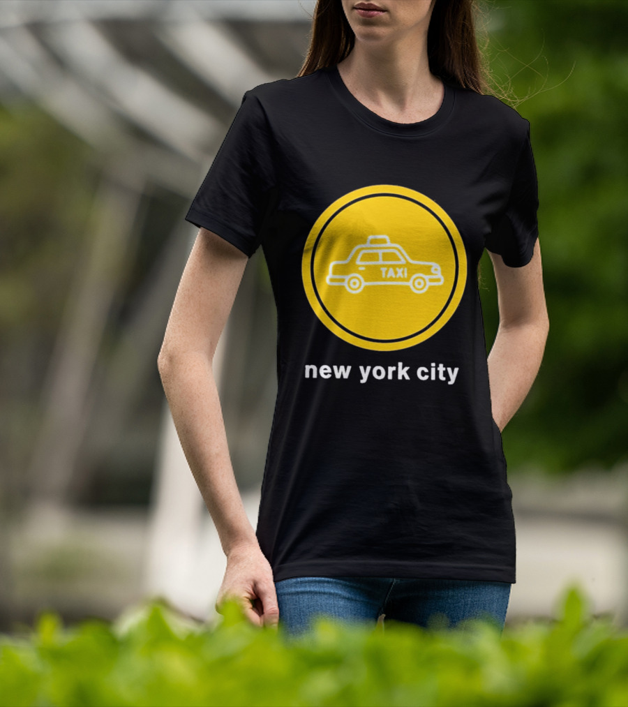 New York City Taxi Cab Blink 182 Iconic Yellow Circle T-Shirt