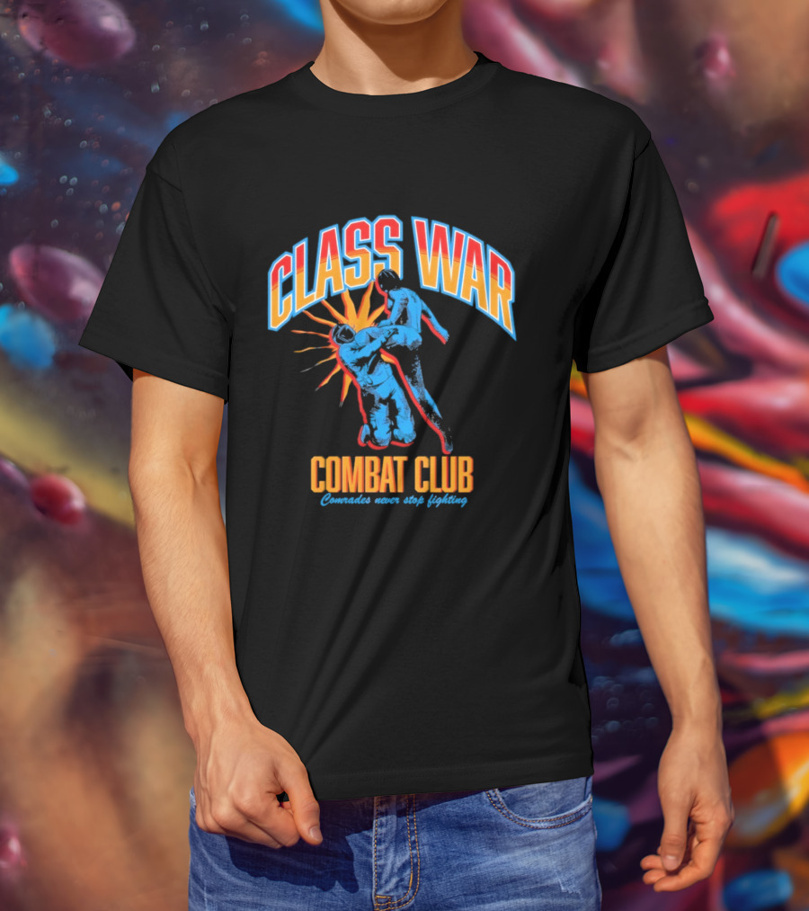Class War Combat Club Comrades Never Stop Fighting Vintage Brawler Aesthetic T-Shirt