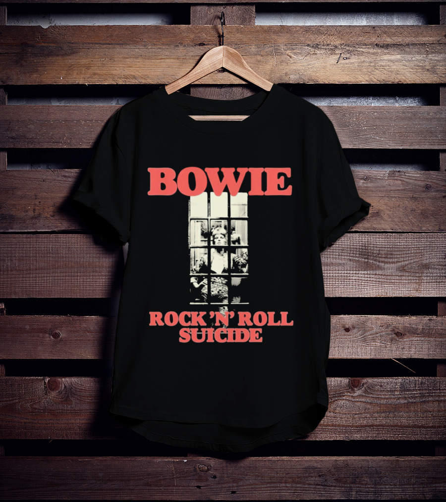 Bowie Rock N Roll Suicide Vintage Block T-Shirt